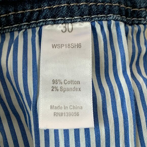 Shyanne Distressed Denim Jean Shorts Cutoffs Embroidered Jewel Detail Size 30 - Picture 9 of 16